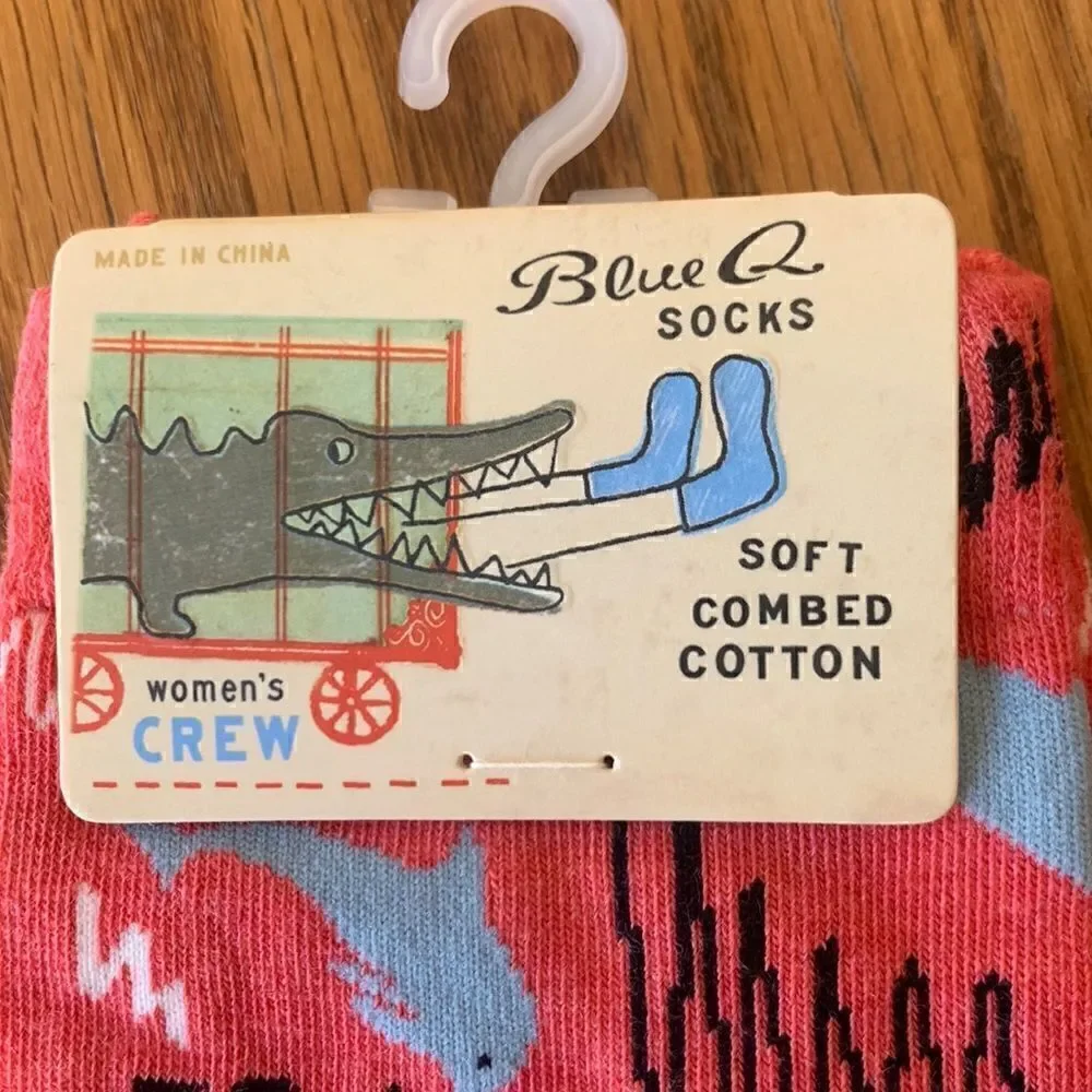 Blue Q Women’s Cotton Crew Socks Dolphins Try Sucking at Something!